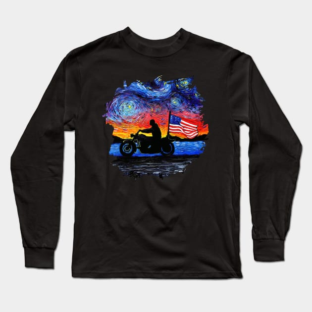 Easy Rider with border Long Sleeve T-Shirt by sagittariusgallery